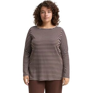 TOM TAILOR Plussize dam långärmad T-shirt, 39137 – brun offwhite terandig, 46 plus size TOM TAILOR Plussize dam långärmad T-shirt, 39137 – brun offwhite terandig, 46 plus size