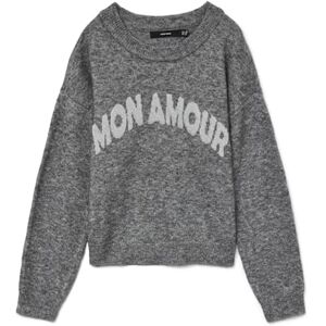 VERO MODA Vmamoremio Ls O-hals tröja Boo, Medium grå melerad, XS VERO MODA Vmamoremio Ls O-hals tröja Boo, Medium grå melerad, XS