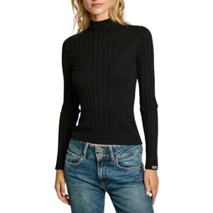Pepe Jeans dam Izabel polotröja, stickade kläder, svart, S, svart (svart), S Pepe Jeans dam Izabel polotröja, stickade kläder, svart, S, svart (svart), S