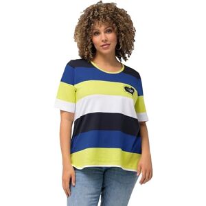 Ulla Popken Ulla popkar, kvinnor, stora storlekar, randig t-shirt med broderi, klassisk, blå, 46-48 Ulla Popken Ulla popkar, kvinnor, stora storlekar, randig t-shirt med broderi, klassisk, blå, 46-48