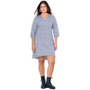 Ulla Popken damer stora storlekar överdimensionerade plus size jerseyklänning, A-linje, tvärsöm, V-hals, 3/4-ärm 834632, Ljusblågrön, 58-60 Ulla Popken damer stora storlekar överdimensionerade plus size jerseyklänning, A-linje, tvärsöm, V-hals, 3/4-ärm 834632, Ljusblågrön, 58-60