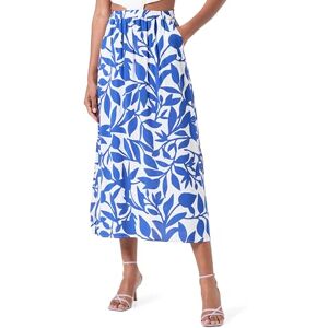 VERO MODA Vmeasy Joy Maxi Slit Skirt WVN Ga maxikjol, Snövit/Aop: alisa mazarine blå, XS VERO MODA Vmeasy Joy Maxi Slit Skirt WVN Ga maxikjol, Snövit/Aop: alisa mazarine blå, XS