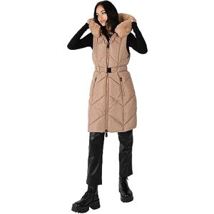Lovedrobe damväst, fuskpäls, huva, vinterjacka, ärmlös, vadderad kappa, quiltad lång body, varm ytterkläder, mink, 38, mink, 38 Lovedrobe damväst, fuskpäls, huva, vinterjacka, ärmlös, vadderad kappa, quiltad lång body, varm ytterkläder, mink, 38, mink, 38