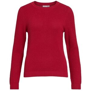 Vila Vidalo O-Neck L/S stickad topp – Noos, Hovnarrsröd, L Vila Vidalo O-Neck L/S stickad topp – Noos, Hovnarrsröd, L