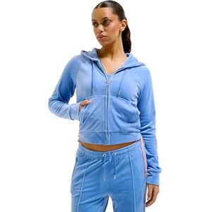 Juicy Couture Madison huvtröja för kvinnor, sweatjacka med huva och dragkedja av velour huvtröja, Tvättad Regatta, XS Juicy Couture Madison huvtröja för kvinnor, sweatjacka med huva och dragkedja av velour huvtröja, Tvättad Regatta, XS