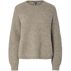 PIECES Damer Pccleo Ls O-hals Chunky Knit Noos Bc, Greige, M PIECES Damer Pccleo Ls O-hals Chunky Knit Noos Bc, Greige, M