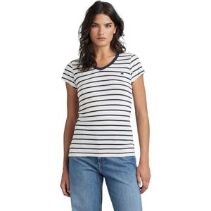 G-STAR RAW Damer Eyben Slim Top Over Dyed, Flerfärgad (Milk/Sartho Blue Stripe D21314-d244-8096), XS G-STAR RAW Damer Eyben Slim Top Over Dyed, Flerfärgad (Milk/Sartho Blue Stripe D21314-d244-8096), XS