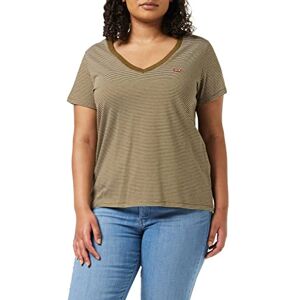 Levi's T-shirt för kvinnor, perfekt V-hals, Peppercorn_Dark Oliv, XXS Levi's T-shirt för kvinnor, perfekt V-hals, Peppercorn_Dark Oliv, XXS