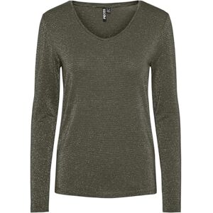 PIECES Damtopp med långa ärmar PCBILLO, Druvblad/ränder: guld, XS PIECES Damtopp med långa ärmar PCBILLO, Druvblad/ränder: guld, XS