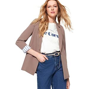 Trendyol Dam raka långa ärmar vanlig kavajjacka, mink, 38 Trendyol Dam raka långa ärmar vanlig kavajjacka, mink, 38