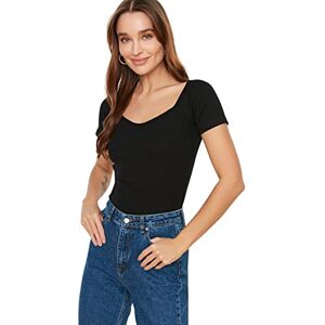 Trendyol kvinnor anpassad basic älskling stickad blus, Svart, S Trendyol kvinnor anpassad basic älskling stickad blus, Svart, S