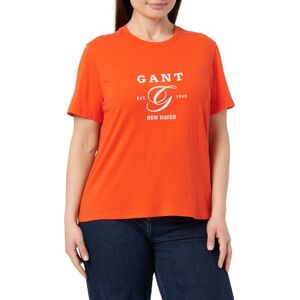 GANT Reg Graphic Ss T-shirt för kvinnor, Marled Red, S GANT Reg Graphic Ss T-shirt för kvinnor, Marled Red, S