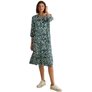 Cecil Dam B144392 mönstrad volangklänning, skiffer khaki, S, Skiffer kaki, S Cecil Dam B144392 mönstrad volangklänning, skiffer khaki, S, Skiffer kaki, S