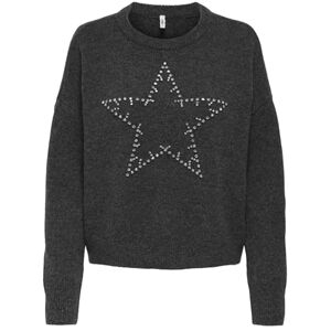 ONLY Onlrenata Ls O-hals bling KNT, Mörkgrå melange, XS ONLY Onlrenata Ls O-hals bling KNT, Mörkgrå melange, XS