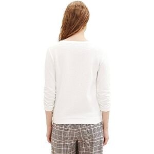 TOM TAILOR Denim dam sweatshirt med volang och struktur, 10332-off white, XL TOM TAILOR Denim dam sweatshirt med volang och struktur, 10332-off white, XL