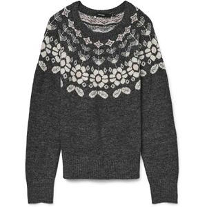 VERO MODA Vmsimone Ls Nordic tröja Ga Rep Boo, Mörkgrå melange, XL VERO MODA Vmsimone Ls Nordic tröja Ga Rep Boo, Mörkgrå melange, XL