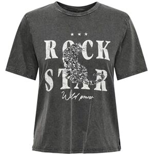 ONLY Onllucy Life S/S Tigers Top Box JRS, svart, XS ONLY Onllucy Life S/S Tigers Top Box JRS, svart, XS