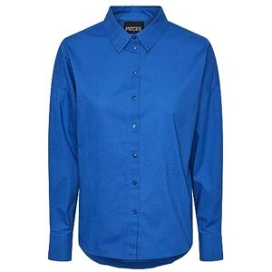 PIECES Dam Pctanne Ls Loose Shirt Noos Bc blus, prinsessa blå, XL PIECES Dam Pctanne Ls Loose Shirt Noos Bc blus, prinsessa blå, XL