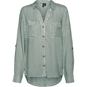 VERO MODA dam Vmbumpy L/S skjorta New WVN Noos långärmad tröja, Laurel Wreath/Stripes: snövit, XXL VERO MODA dam Vmbumpy L/S skjorta New WVN Noos långärmad tröja, Laurel Wreath/Stripes: snövit, XXL