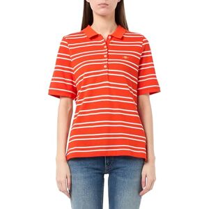 GANT Slim Stripe Shield Ss Pique Polo pikétröja för damer, Marled Red, XXL GANT Slim Stripe Shield Ss Pique Polo pikétröja för damer, Marled Red, XXL