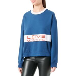 Love Moschino Långärmad damtröja, blå vit, 44, Blå vit Love Moschino Långärmad damtröja, blå vit, 44, Blå vit