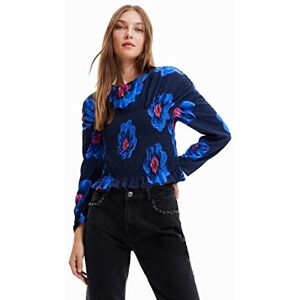 Desigual Dam BLUS_Martina 5001 marinblå blus, S, blå, S Desigual Dam BLUS_Martina 5001 marinblå blus, S, blå, S