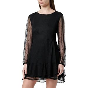 Koton dam långärmad crew neck mini lacy dress, Svart (999), M Koton dam långärmad crew neck mini lacy dress, Svart (999), M