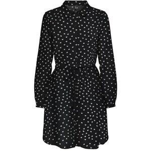 ONLY Onlnova Life Vis L/S Shirt Dress, svart, S ONLY Onlnova Life Vis L/S Shirt Dress, svart, S