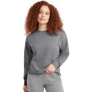 Hanes kvinnors original fransk terry, lätt tröja med rund hals, Svart 50r Pe Heather, L Hanes kvinnors original fransk terry, lätt tröja med rund hals, Svart 50r Pe Heather, L