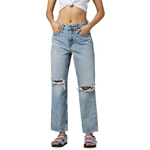 ONLY Female Straight Fit Jeans ONLRobyn Life HW Ankle, Mellanblå denim, 28W x 32L ONLY Female Straight Fit Jeans ONLRobyn Life HW Ankle, Mellanblå denim, 28W x 32L