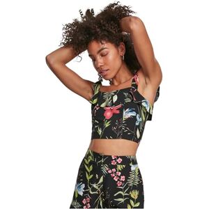 Urban Classics Damkappa topp t-shirt, Black (Black Flower 02046), XS Urban Classics Damkappa topp t-shirt, Black (Black Flower 02046), XS