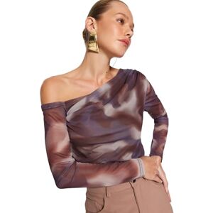 Trendyol dam TWOAW24BZ00051 blus, brun, M, Brun, M Trendyol dam TWOAW24BZ00051 blus, brun, M, Brun, M