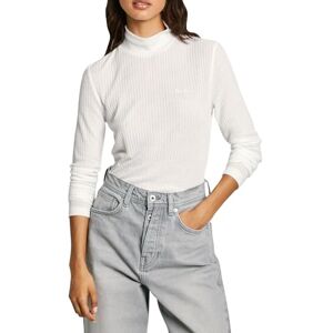 Pepe Jeans dam blommig t-shirt, vit, L, Vit (Mousse vit), L Pepe Jeans dam blommig t-shirt, vit, L, Vit (Mousse vit), L