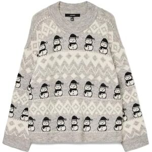 VERO MODA Vmfrostsnowman Ls O-hals tröja jul, Ljusgrå melange, XL VERO MODA Vmfrostsnowman Ls O-hals tröja jul, Ljusgrå melange, XL