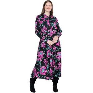 Ulla Popken damer stora storlekar överdimensionerade plus size maxiklänning, A-linje, V-hals, slip-on, långärmad Ulla Popken damer stora storlekar överdimensionerade plus size maxiklänning, A-linje, V-hals, slip-on, långärmad