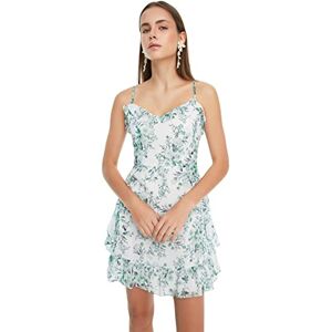 Trendyol Dam mini volang fåll vanlig vävd klänning, Mint, 64 SE Trendyol Dam mini volang fåll vanlig vävd klänning, Mint, 64 SE