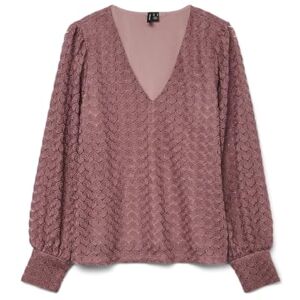 VERO MODA Vmbecca Ls V-hals spets topp JRS Noos, Rosa Brun, XS VERO MODA Vmbecca Ls V-hals spets topp JRS Noos, Rosa Brun, XS