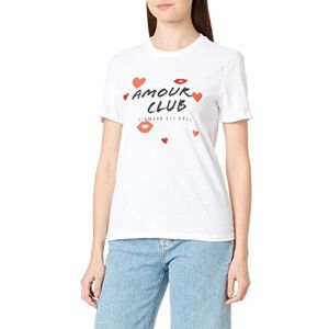 ONLY Kvinnors ONLBONE REG S/S hjärta toppbox JRS t-shirt, ljus vit/tryck: Amour, XS ONLY Kvinnors ONLBONE REG S/S hjärta toppbox JRS t-shirt, ljus vit/tryck: Amour, XS