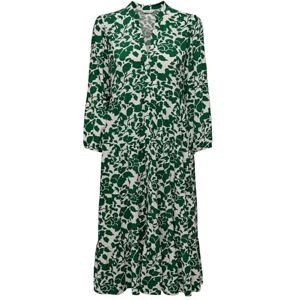 ONLY Elegant damklänning med V-ringning och 7/8-ärmar och knappstängning, Grön, XXS ONLY Elegant damklänning med V-ringning och 7/8-ärmar och knappstängning, Grön, XXS