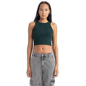 DeFacto Damcrop toppar, linne, sporttoppar, damer, trendiga damtoppar för sportiga stilar, mångsidigt kombinerbar, damtopp, Grön, XXL DeFacto Damcrop toppar, linne, sporttoppar, damer, trendiga damtoppar för sportiga stilar, mångsidigt kombinerbar, damtopp, Grön, XXL