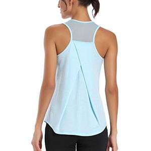 Aeuui Damträningstoppar, racerback-tanktoppar, nättyg, yogaskjortor, atletisk löparlinne, ärmlös, fitnesskläder, Ljus, blå, M Aeuui Damträningstoppar, racerback-tanktoppar, nättyg, yogaskjortor, atletisk löparlinne, ärmlös, fitnesskläder, Ljus, blå, M