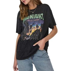 ONLY ONLLUCCA Life S/S Night Top Box JRS, Svart/tryck: midnatt bra, M ONLY ONLLUCCA Life S/S Night Top Box JRS, Svart/tryck: midnatt bra, M