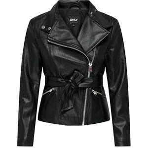 ONLY ONLMANILLA Biker OTW bikerjacka i falskt läder, svart, M, svart, M ONLY ONLMANILLA Biker OTW bikerjacka i falskt läder, svart, M, svart, M