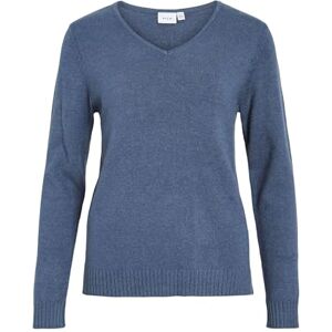 Vila Viril V-hals L/S stickad topp – Noos, Vintage Indigo, XXL Vila Viril V-hals L/S stickad topp – Noos, Vintage Indigo, XXL