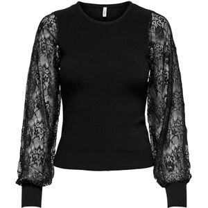 ONLY Onlperry Life Ls Mix O-Neck KNT, svart, XS ONLY Onlperry Life Ls Mix O-Neck KNT, svart, XS
