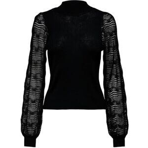 ONLY Highneck Knit Onlannelina LS-polokrage T-shirt, Svart, XS Dam, Svart, XS ONLY Highneck Knit Onlannelina LS-polokrage T-shirt, Svart, XS Dam, Svart, XS