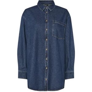 PIECES Pcmaisie Ls denimskjorta Noos Bc, Mörkblå denim, XS PIECES Pcmaisie Ls denimskjorta Noos Bc, Mörkblå denim, XS