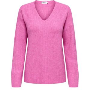 ONLY Onlcamilla V-hals L/S tröja KNT Noos, Superrosa, L ONLY Onlcamilla V-hals L/S tröja KNT Noos, Superrosa, L