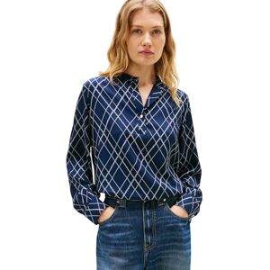 Tommy Hilfiger Dam VIS twill V-NK blus WW0WW48178 L/S blusar, blå (Argyle Print Navy), 46, Blå (Argyle Print Navy), 72 Tommy Hilfiger Dam VIS twill V-NK blus WW0WW48178 L/S blusar, blå (Argyle Print Navy), 46, Blå (Argyle Print Navy), 72