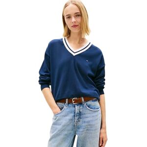 Tommy Jeans Dam Tjw RLX V-ringad tipptröja DW0DW22778 pullover tröja, blå (mörk natt marinblå), XS Tommy Jeans Dam Tjw RLX V-ringad tipptröja DW0DW22778 pullover tröja, blå (mörk natt marinblå), XS
